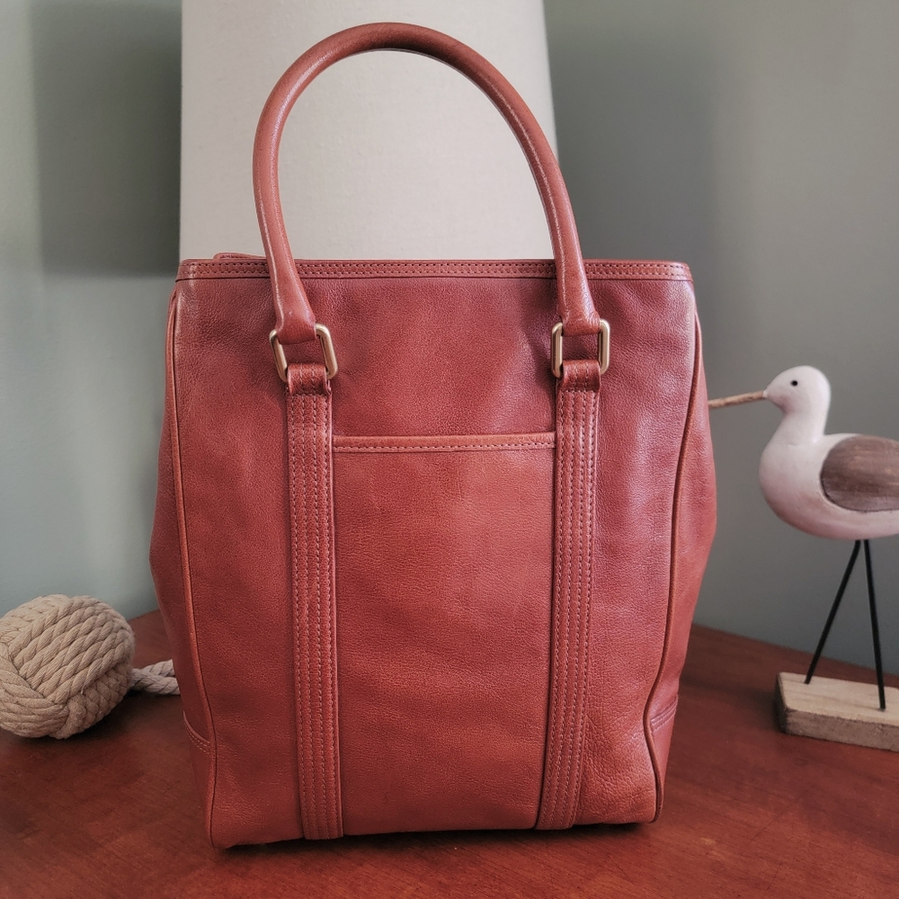 Coach 9704 Buffalo Hide Paper Bag Tote British Tan Leather Vintage Bag - Picture 3 of 16